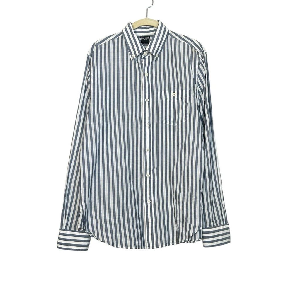 Todd Snyder Shirt Mens M Blue Stripe Cotton Button Down Long Sleeve Portugal